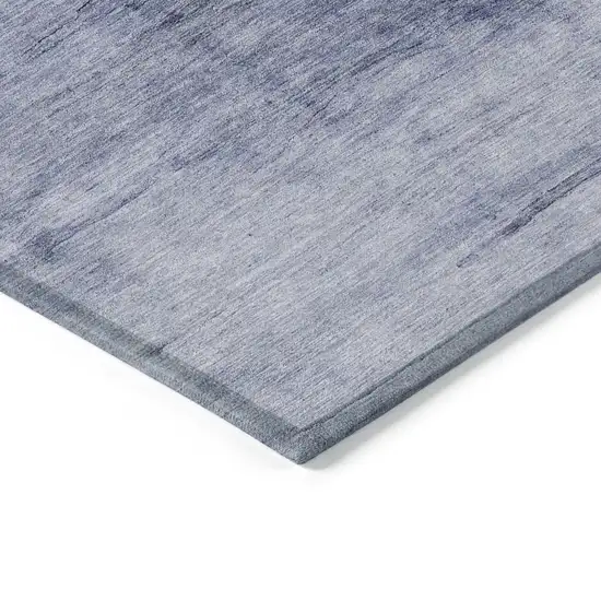 Navy Blue And Sky Blue Abstract Washable Indoor Outdoor Area Rug Photo 4