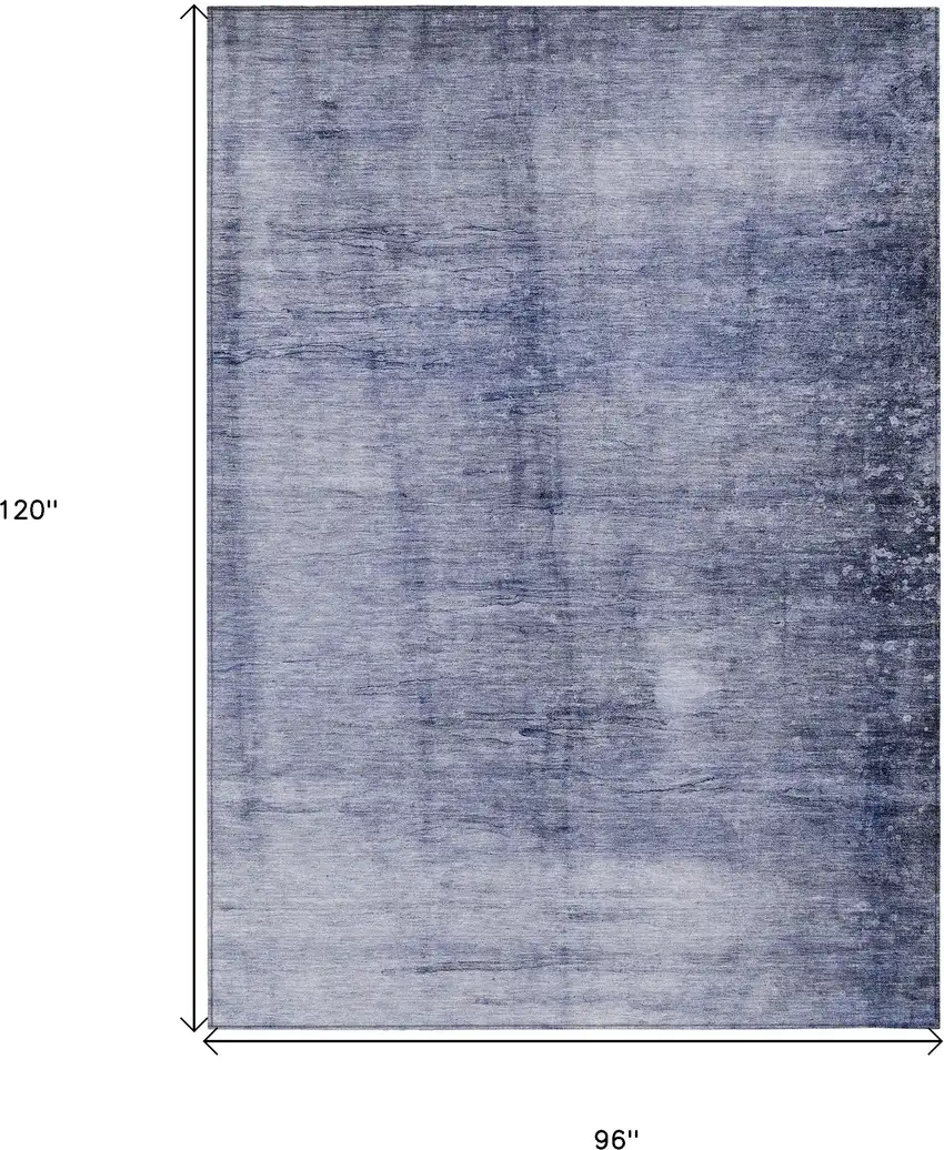 Navy Blue And Sky Blue Abstract Washable Indoor Outdoor Area Rug Photo 3
