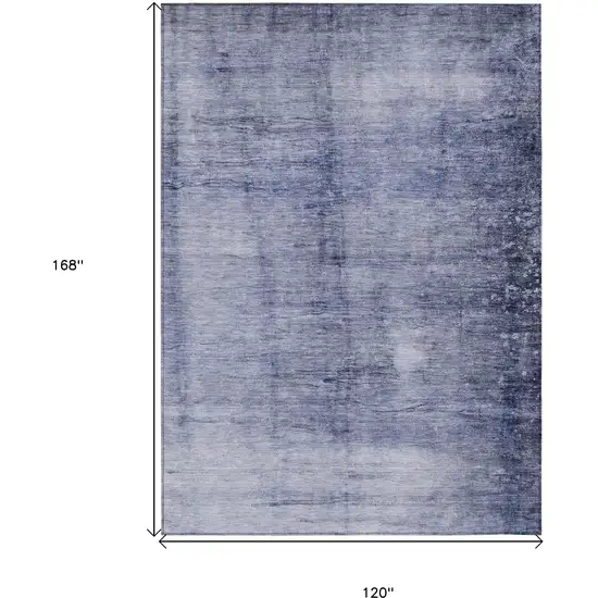 Navy Blue And Sky Blue Abstract Washable Indoor Outdoor Area Rug Photo 3