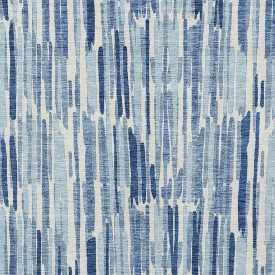 Navy Blue And Sky Blue Abstract Washable Indoor Outdoor Area Rug Photo 4