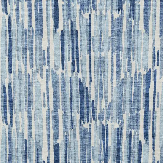 Navy Blue And Sky Blue Abstract Washable Indoor Outdoor Area Rug Photo 4