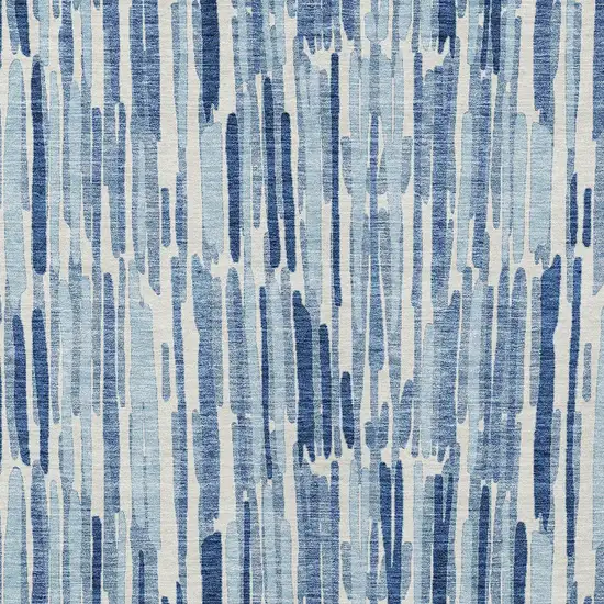 Navy Blue And Sky Blue Abstract Washable Indoor Outdoor Area Rug Photo 5