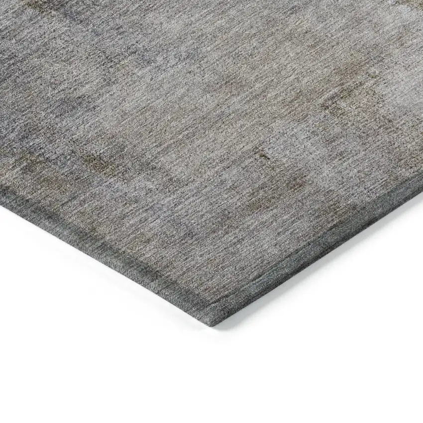 Navy Blue And Sky Blue Abstract Washable Indoor Outdoor Area Rug Photo 5