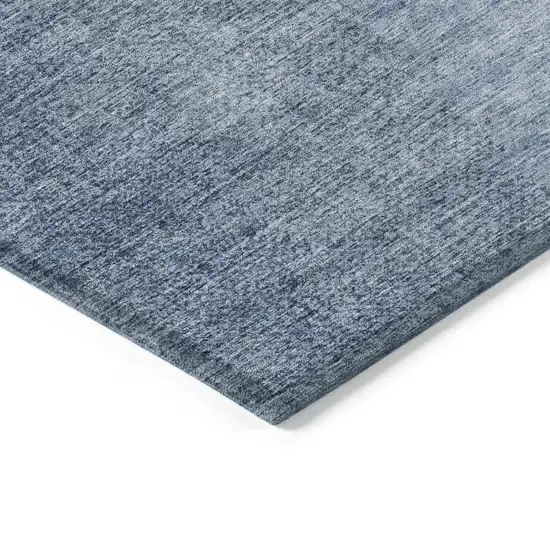 Navy Blue And Sky Blue Abstract Washable Indoor Outdoor Area Rug Photo 5