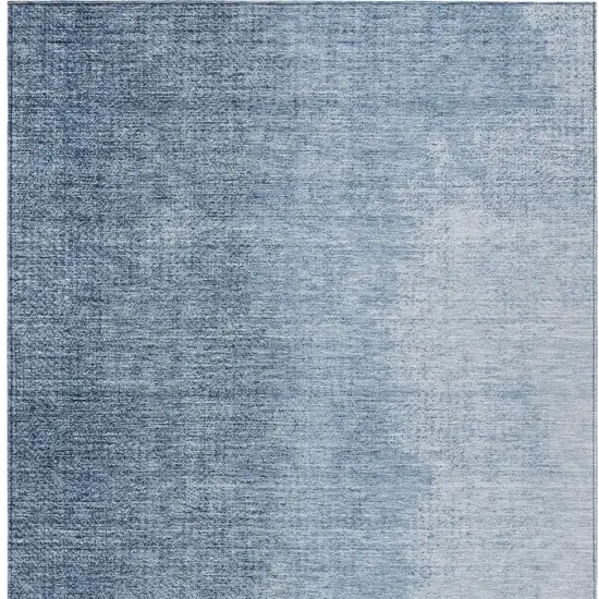 Navy Blue And Sky Blue Abstract Washable Indoor Outdoor Area Rug Photo 7