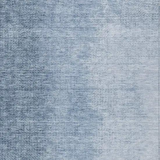 Navy Blue And Sky Blue Abstract Washable Indoor Outdoor Area Rug Photo 6