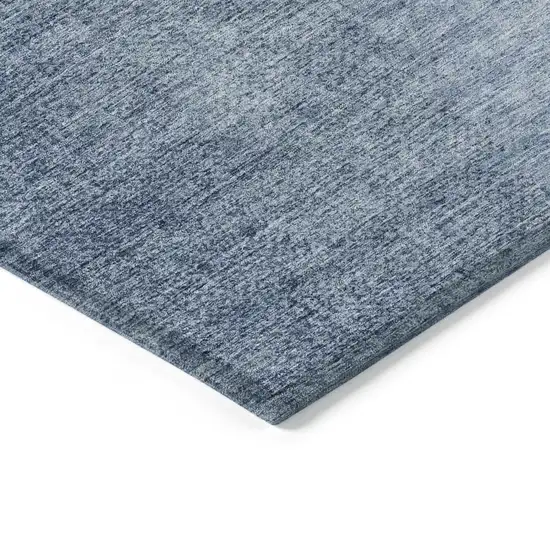Navy Blue And Sky Blue Abstract Washable Indoor Outdoor Area Rug Photo 5