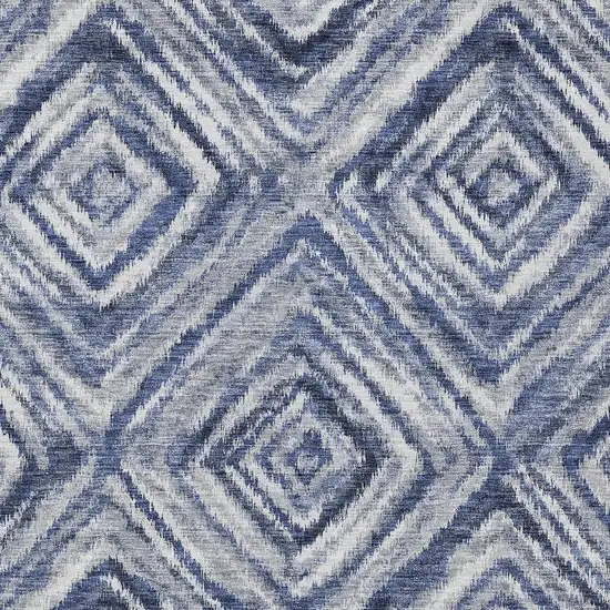 Navy Blue And Sky Blue Geometric Washable Indoor Outdoor Area Rug Photo 6