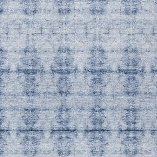Navy Blue And Sky Blue Geometric Washable Indoor Outdoor Area Rug Photo 6