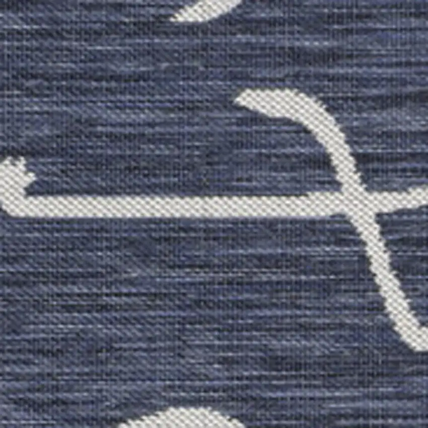 Navy Blue And White Animal Print Indoor Outdoor Area Rug Photo 3