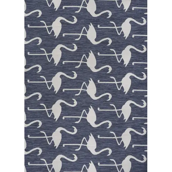 Navy Blue And White Animal Print Indoor Outdoor Area Rug Photo 1