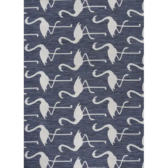 Navy Blue And White Animal Print Indoor Outdoor Area Rug Photo 3