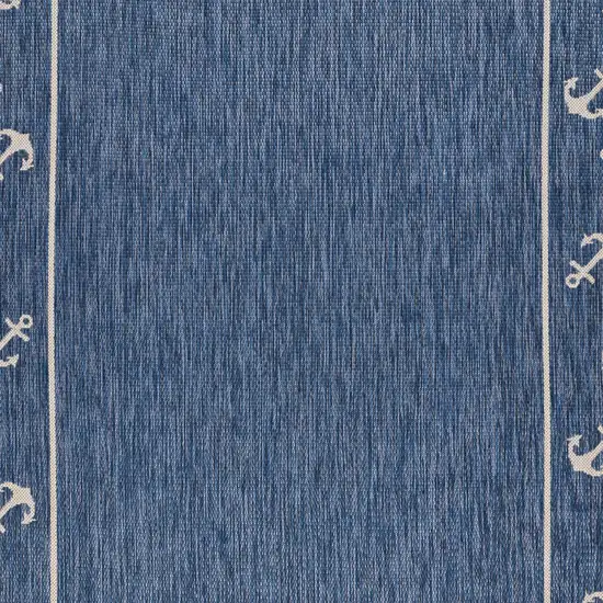 Navy Blue And White Oriental Area Rug Photo 1