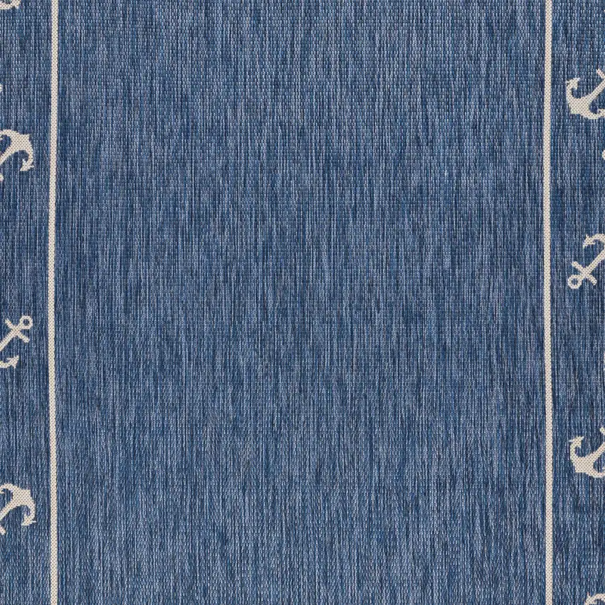 Navy Blue And White Oriental Area Rug Photo 1