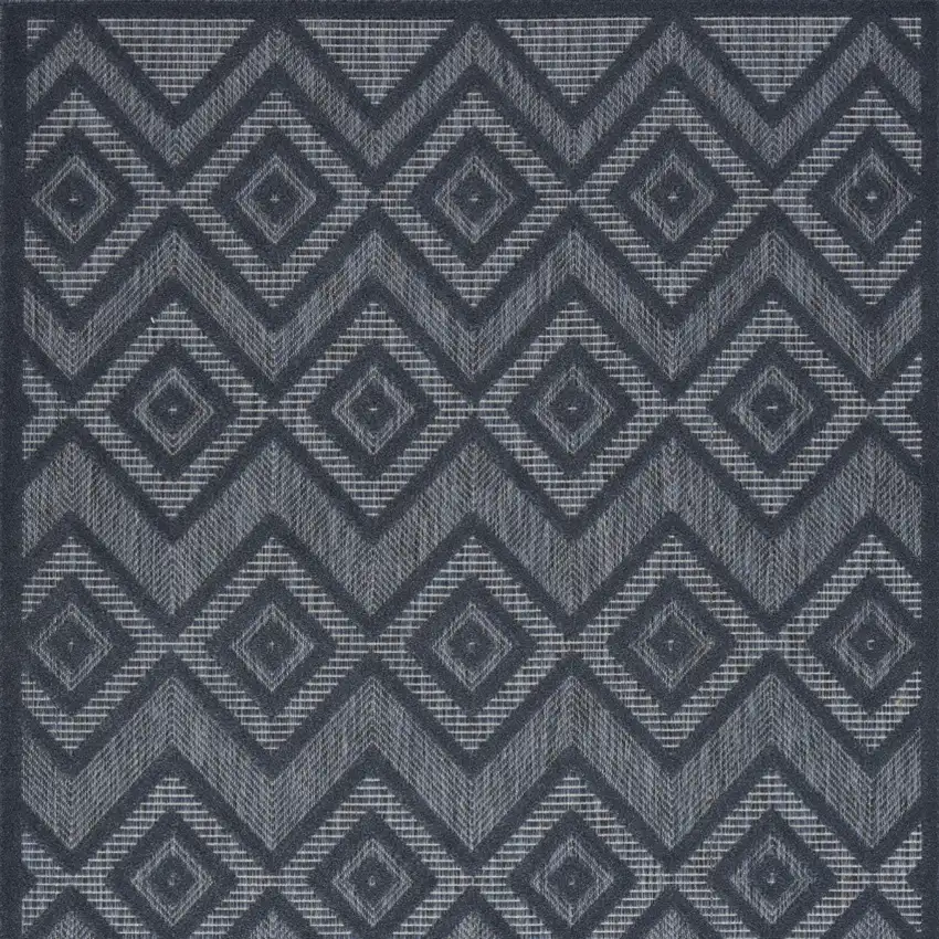 Navy Blue Argyle Indoor Outdoor Area Rug Photo 4