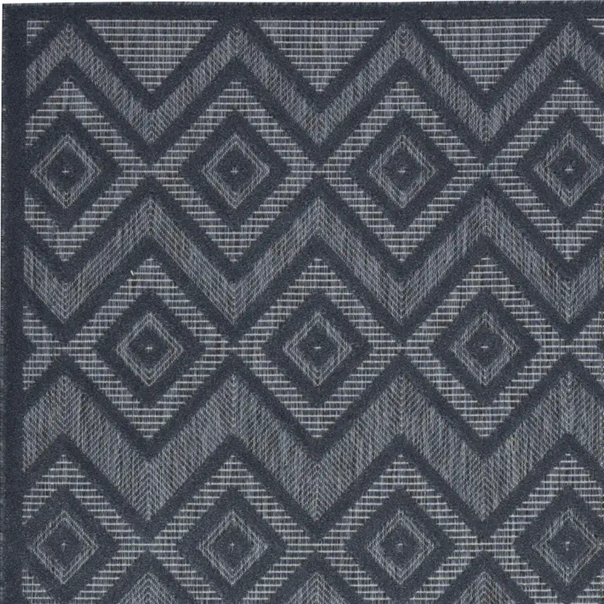 Navy Blue Argyle Indoor Outdoor Area Rug Photo 3