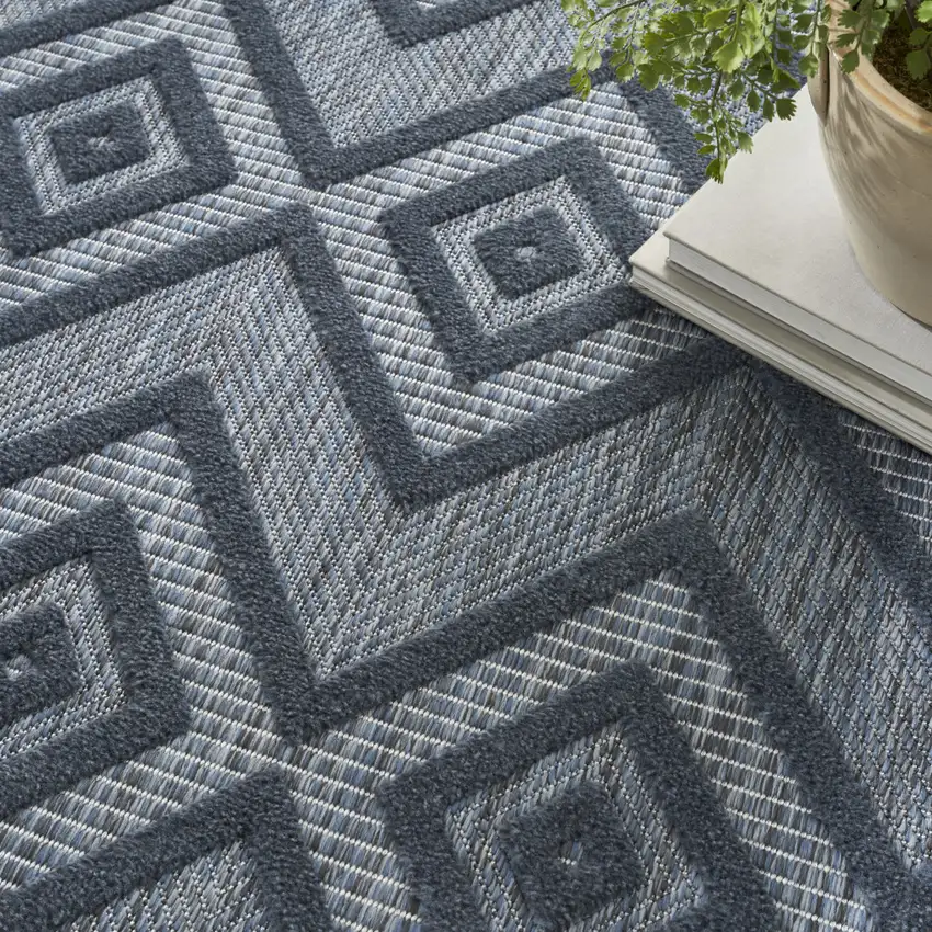 Blue Indoor Outdoor Area Rug Photo 7