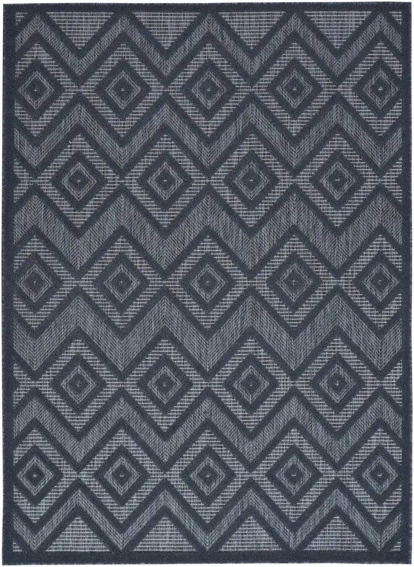 Navy Blue Argyle Indoor Outdoor Area Rug Photo 1