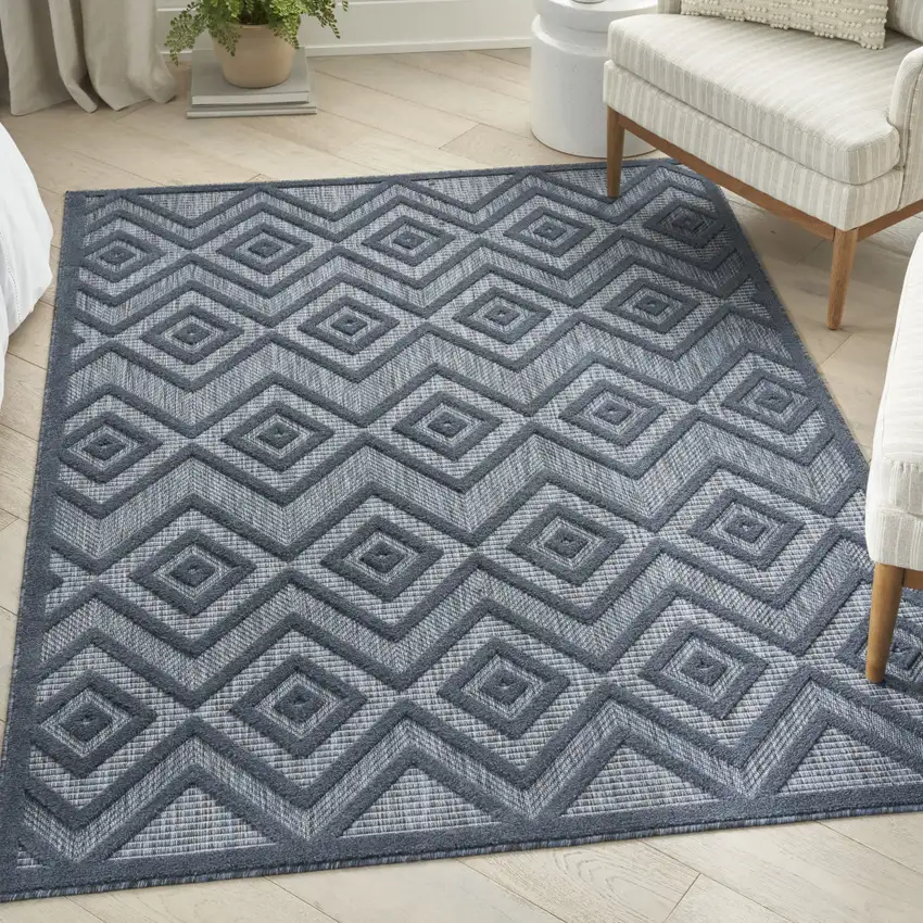 Blue Indoor Outdoor Area Rug Photo 9