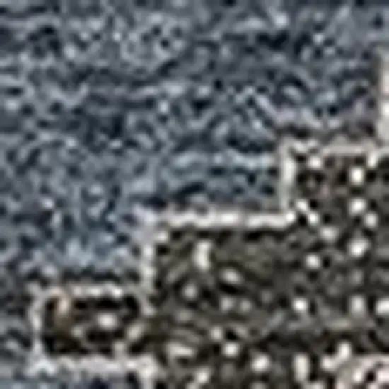 Navy Blue Beige And Charcoal Oriental Washable Area Rug With UV Protection Photo 5