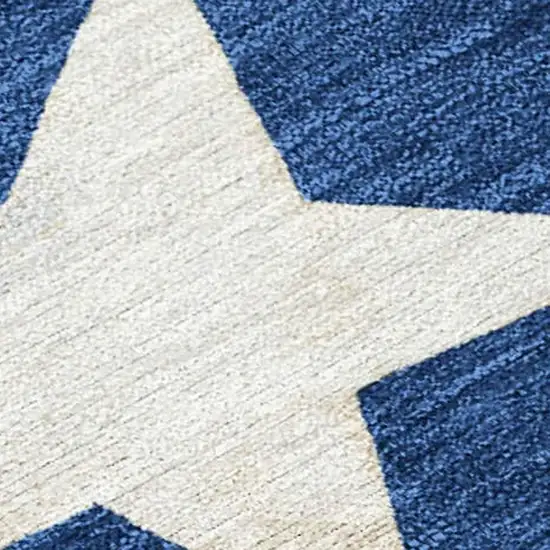 Navy Blue Beige Ivory And Taupe Geometric Washable Indoor Outdoor Area Rug Photo 3