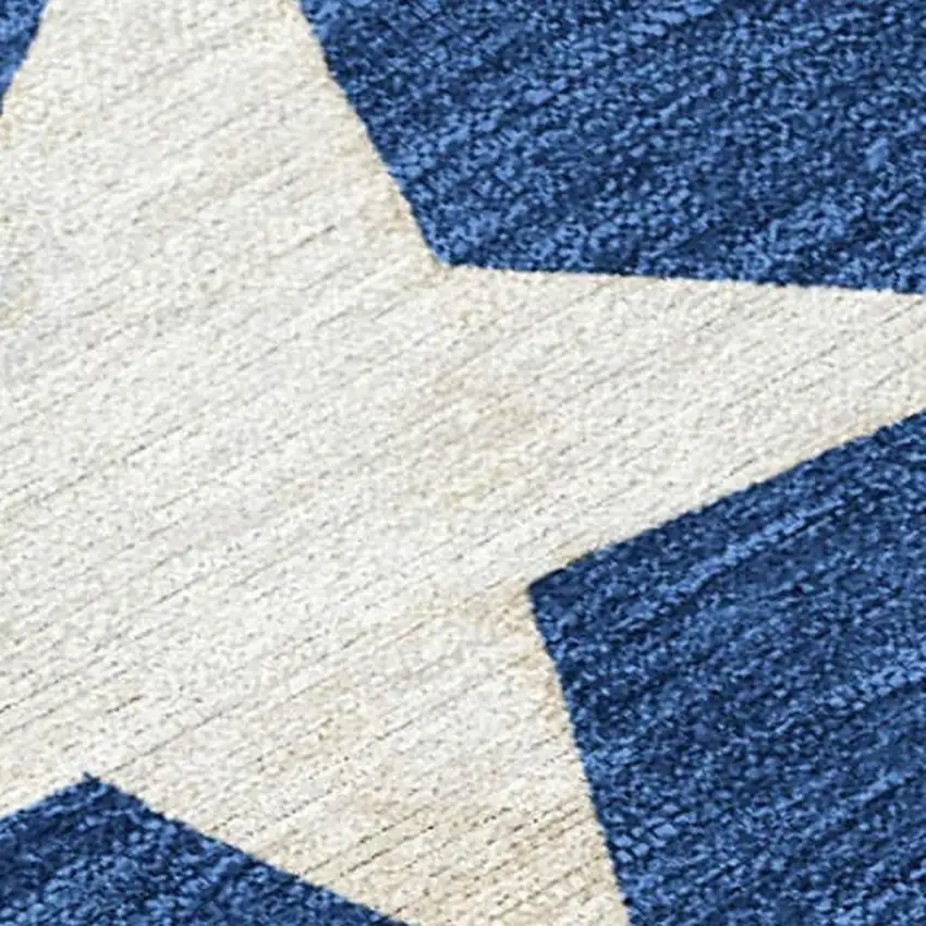 Navy Blue Beige Ivory And Taupe Geometric Washable Indoor Outdoor Area Rug Photo 1