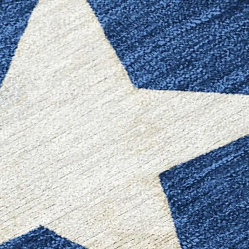 Navy Blue Beige Ivory And Taupe Geometric Washable Indoor Outdoor Area Rug Photo 1