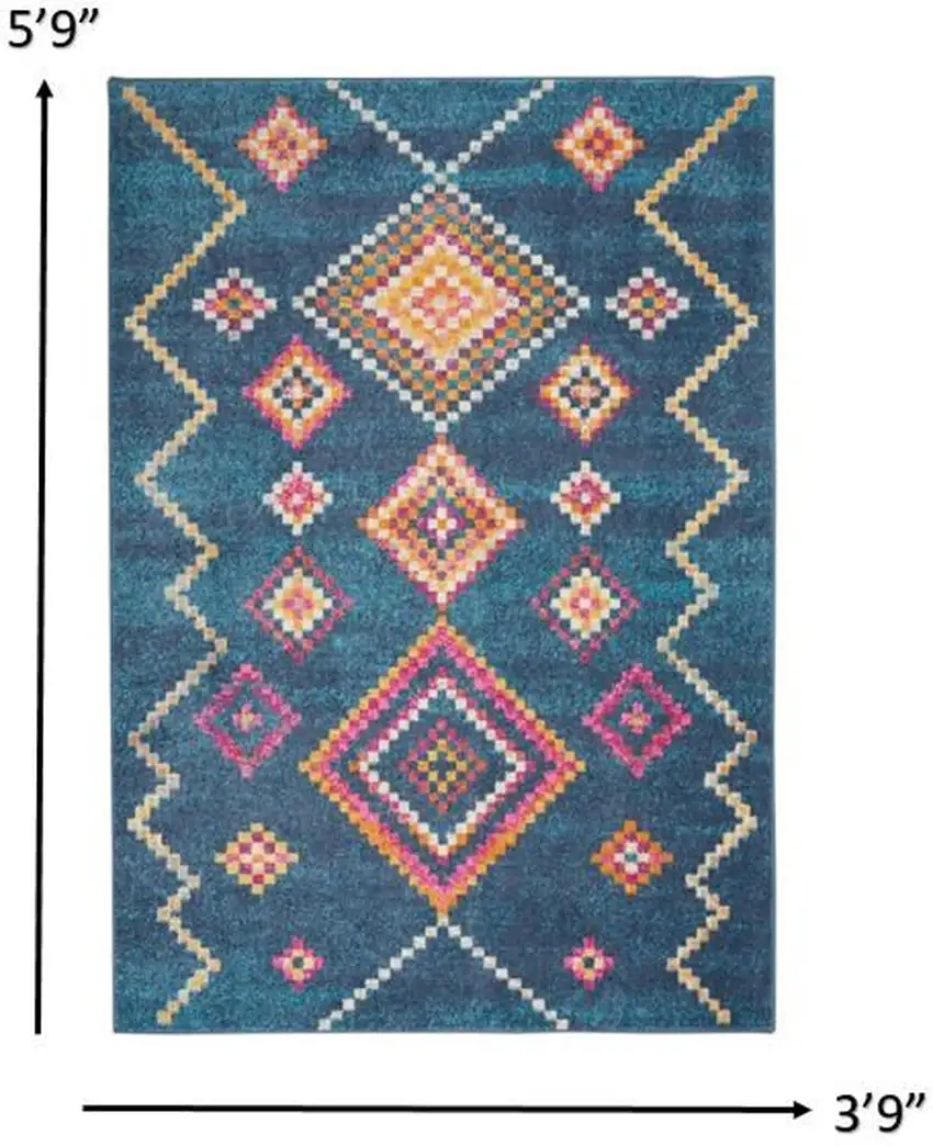 Navy Blue Berber Pattern Area Rug Photo 3
