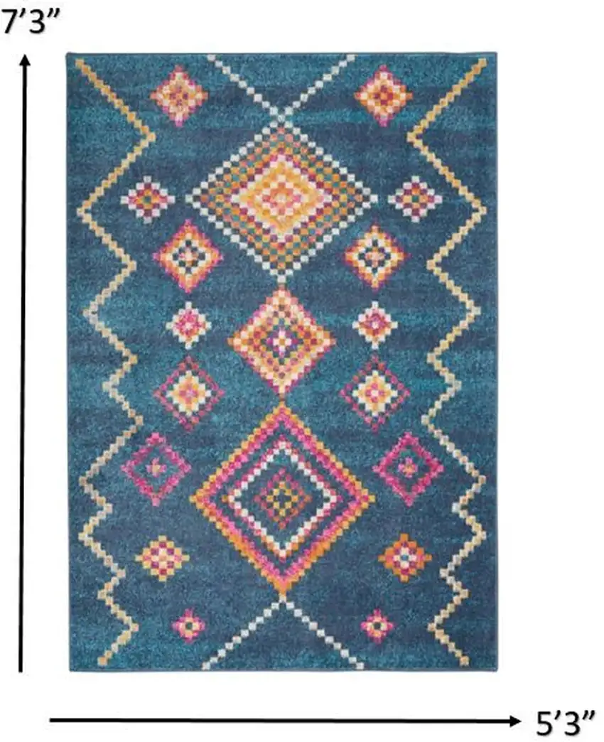 Navy Blue Berber Pattern Area Rug Photo 3