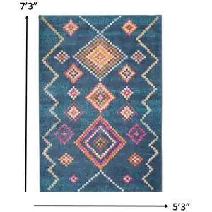 Photo of Navy Blue Berber Pattern Area Rug