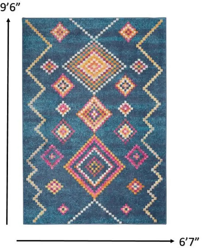 Navy Blue Berber Pattern Area Rug Photo 3