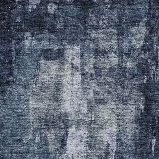 Navy Blue Black And Gray Abstract Washable Indoor Outdoor Area Rug Photo 5