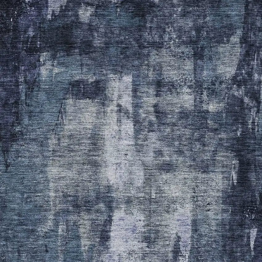 Navy Blue Black And Gray Abstract Washable Indoor Outdoor Area Rug Photo 5