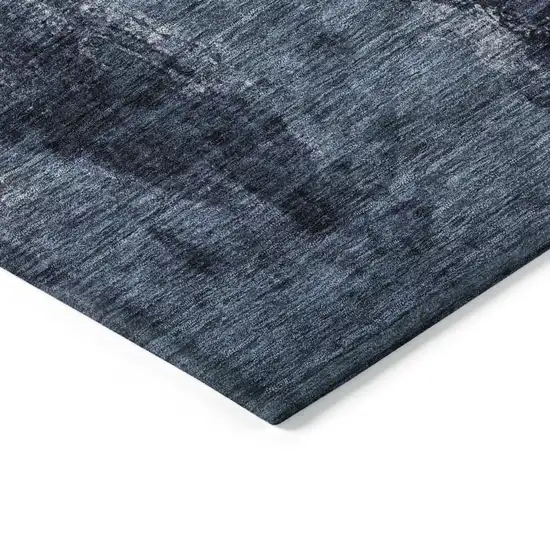 Navy Blue Black And Gray Abstract Washable Indoor Outdoor Area Rug Photo 4
