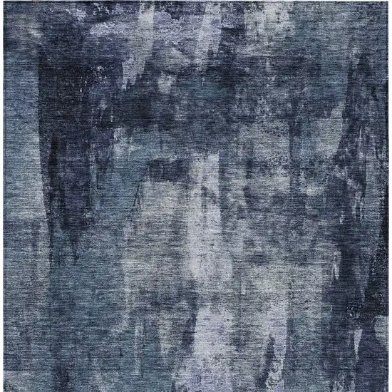 Navy Blue Black And Gray Abstract Washable Indoor Outdoor Area Rug Photo 6