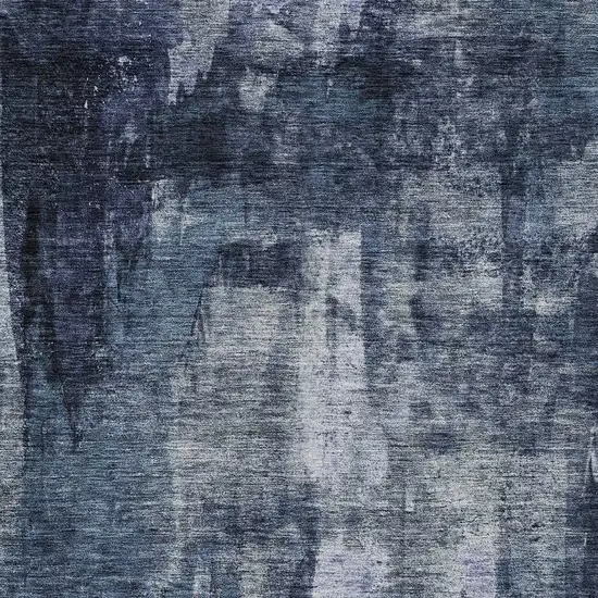 Navy Blue Black And Gray Abstract Washable Indoor Outdoor Area Rug Photo 5