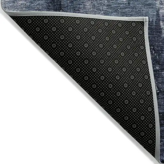 Navy Blue Black And Gray Abstract Washable Indoor Outdoor Area Rug Photo 3