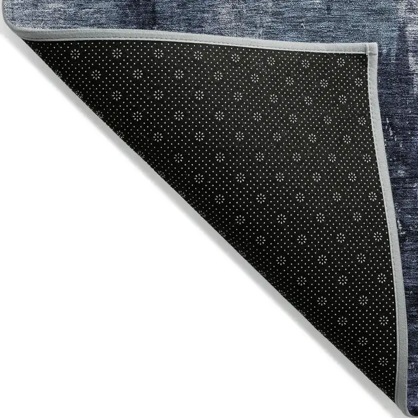 Navy Blue Black And Gray Abstract Washable Indoor Outdoor Area Rug Photo 3