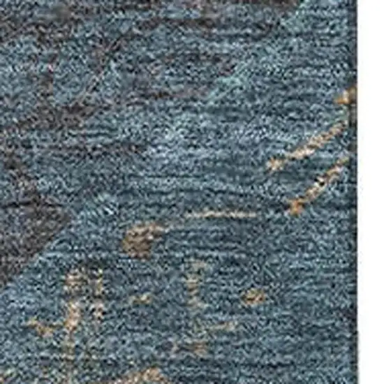 Navy Blue Brown And Beige Geometric Washable Area Rug With UV Protection Photo 3