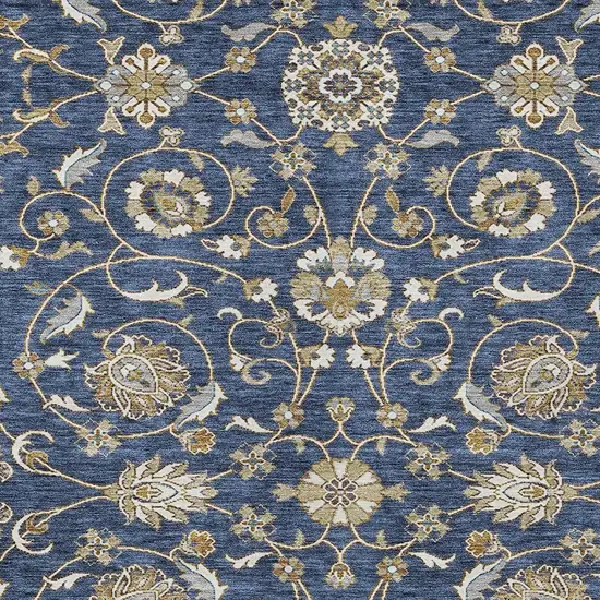 Navy Blue Brown And Ivory Moroccan Washable Indoor Outdoor Area Rug Photo 6