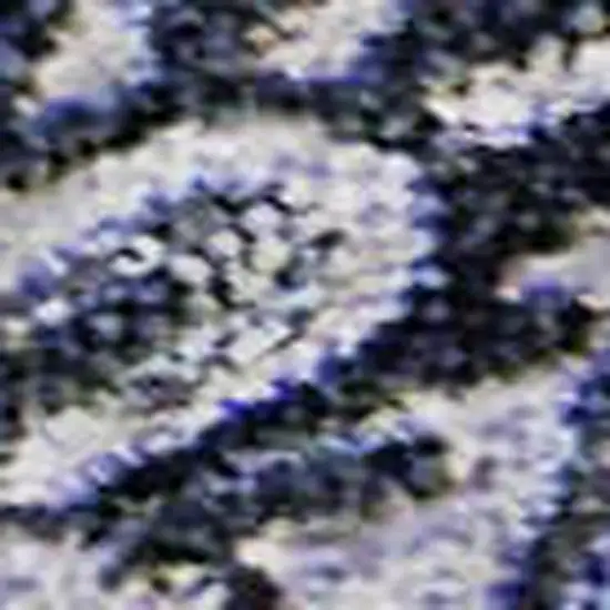 Navy Blue Charcoal And Gray Paisley Washable Area Rug With UV Protection Photo 2