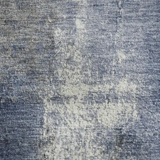 Navy Blue Charcoal And Ivory Abstract Washable Area Rug With UV Protection Photo 4