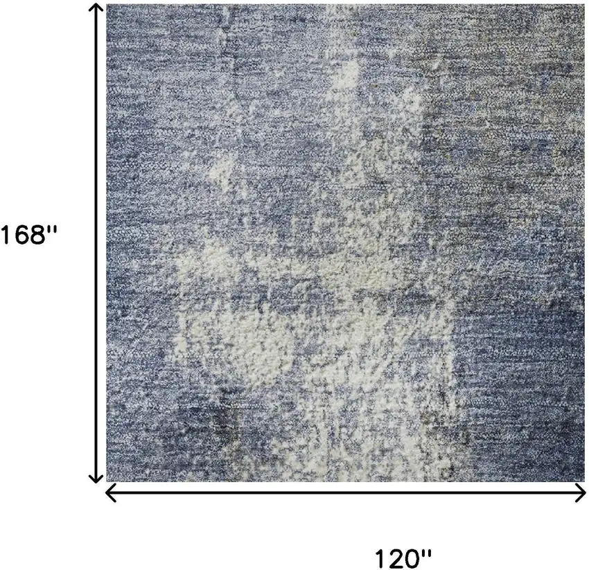 Navy Blue Charcoal And Ivory Abstract Washable Area Rug With UV Protection Photo 9
