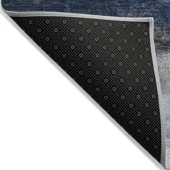 Navy Blue Charcoal And Ivory Abstract Washable Indoor Outdoor Area Rug Photo 8