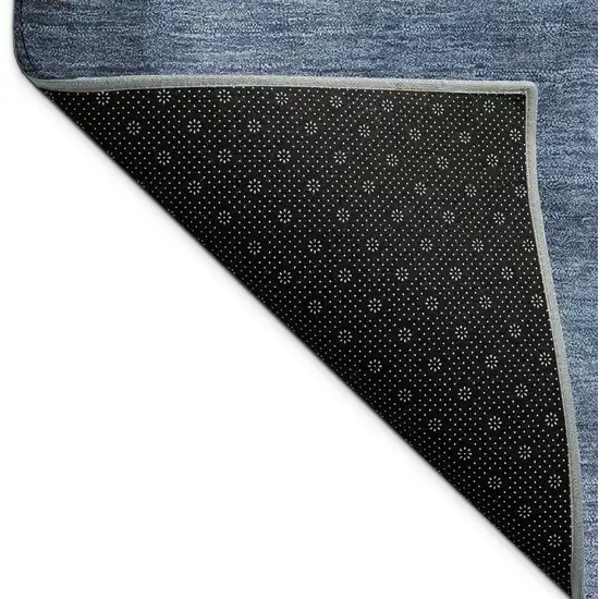 Navy Blue Charcoal And Sky Blue Abstract Washable Indoor Outdoor Area Rug Photo 9