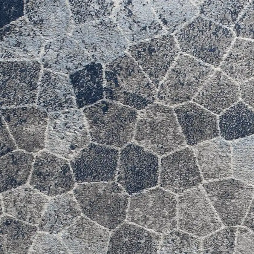 Navy Blue Cobblestone Pattern Area Rug Photo 2