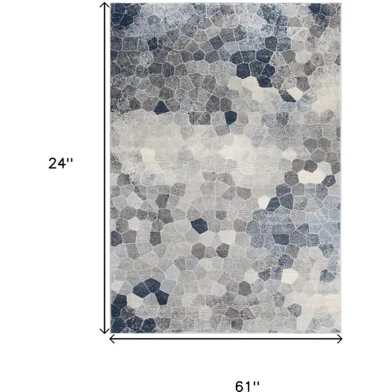 Navy Blue Cobblestone Pattern Area Rug Photo 7