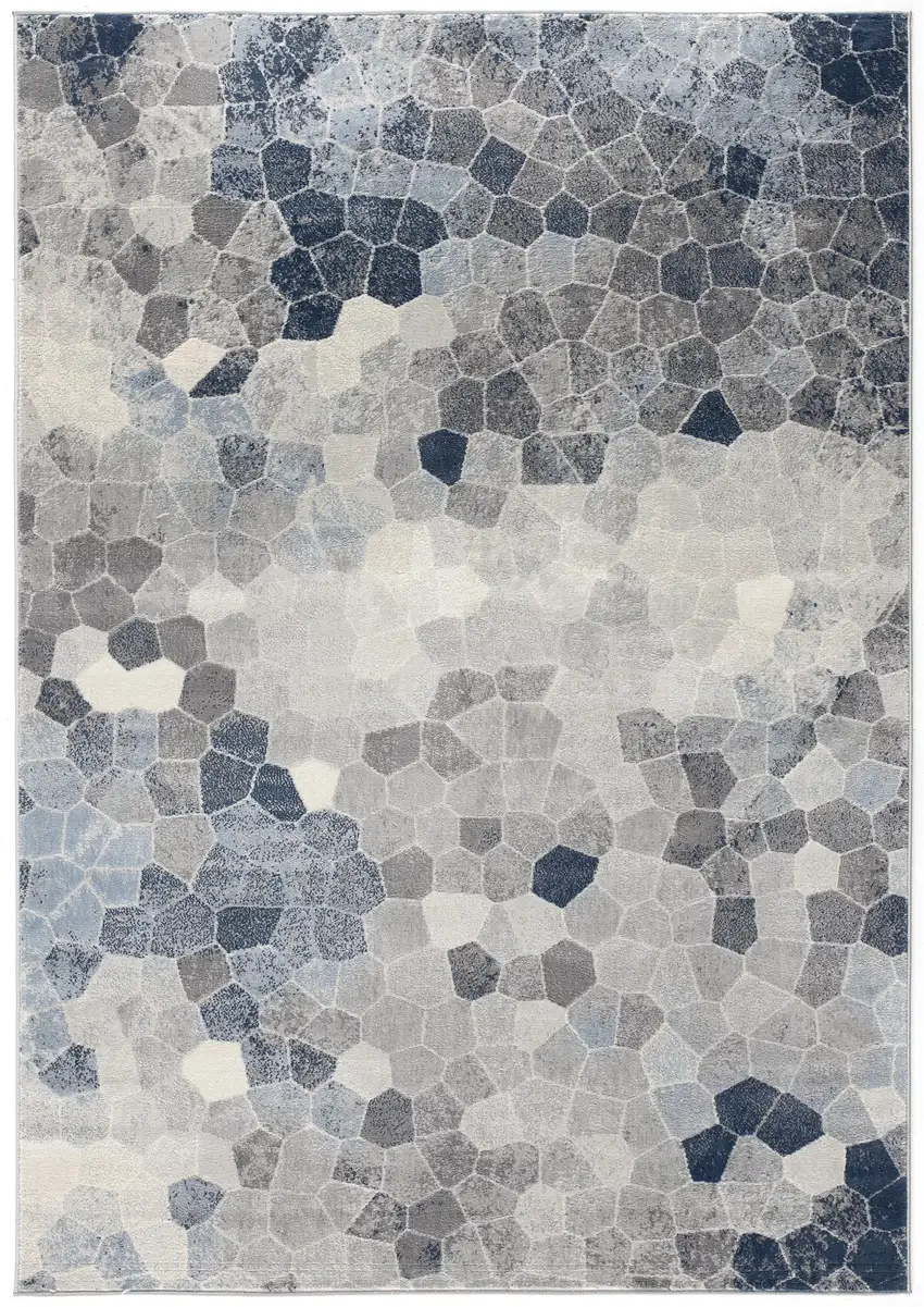 Navy Blue Cobblestone Pattern Area Rug Photo 4