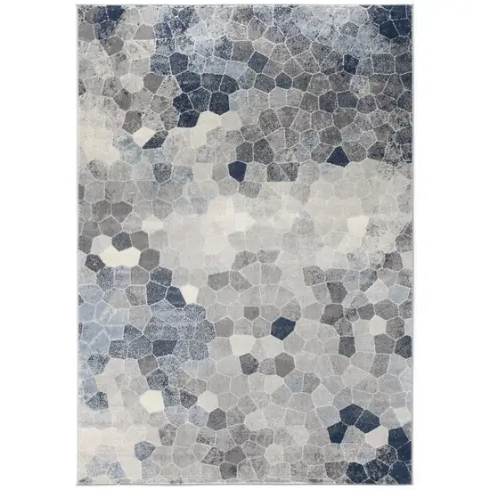Navy Blue Cobblestone Pattern Area Rug Photo 4