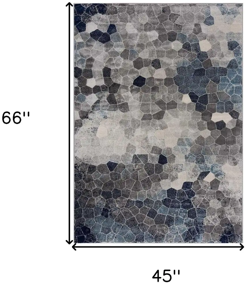 Navy Blue Cobblestone Pattern Area Rug Photo 7